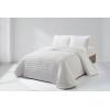 CONJUNTO COLCHA CUADRITOS PIQUÉ Y FUNDAS DE COJÍN (blanco, Cama 150:250x270)