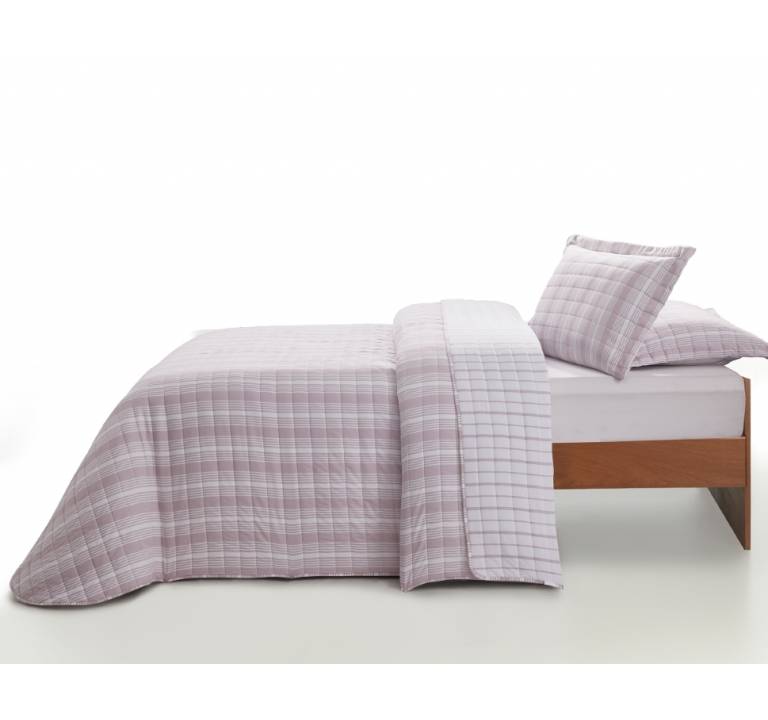 EDREDON ENTRETIEMPO HILO TINTADO Y FUNDAS DE COJIN