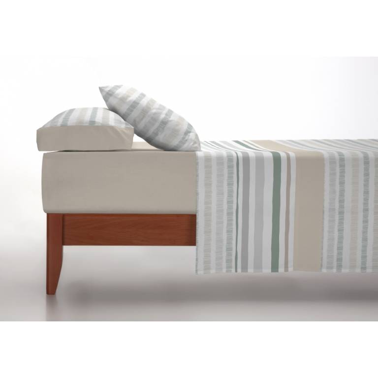 JUEGO SABANAS RAYAS 3 PIEZAS verde