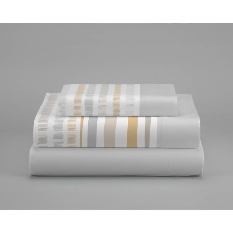 JUEGO SABANAS RAYAS 3 PIEZAS (amarillo, Cama 200:280x270)