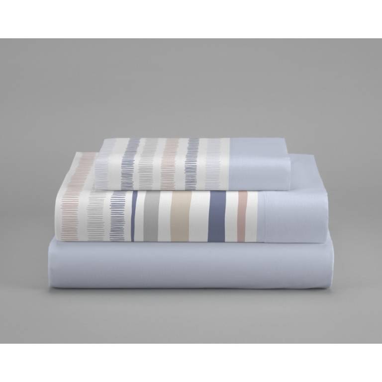 JUEGO SABANAS RAYAS 3 PIEZAS (azul, Cama 200:280x270)