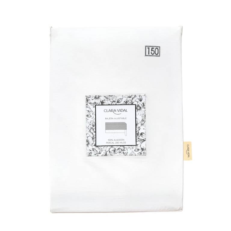SABANA BAJERA AJUSTABLE PERCAL 200 HILOS ALGODON (blanco, Cama 90:90x195)