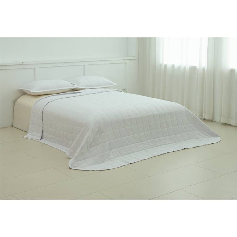 CONJUNTO COLCHA TACTO EXTRA SUAVE Y FUNDAS DE COJIN (blanco, Cama 135:235x270)