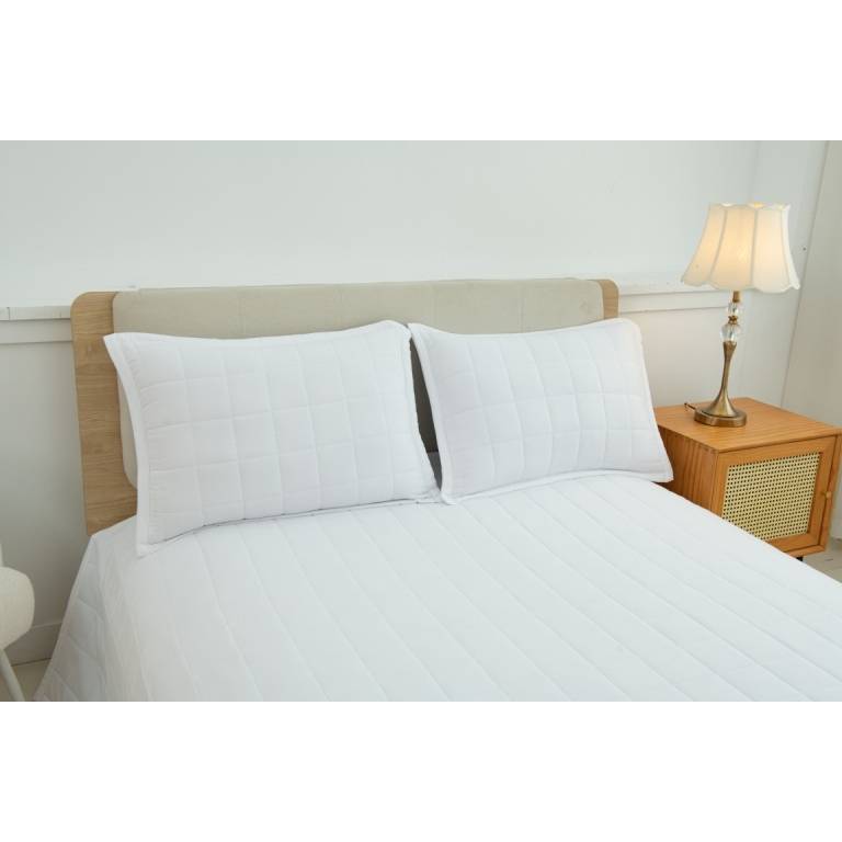 CONJUNTO COLCHA TACTO EXTRA SUAVE Y FUNDAS DE COJIN (blanco, Cama 135:235x270)