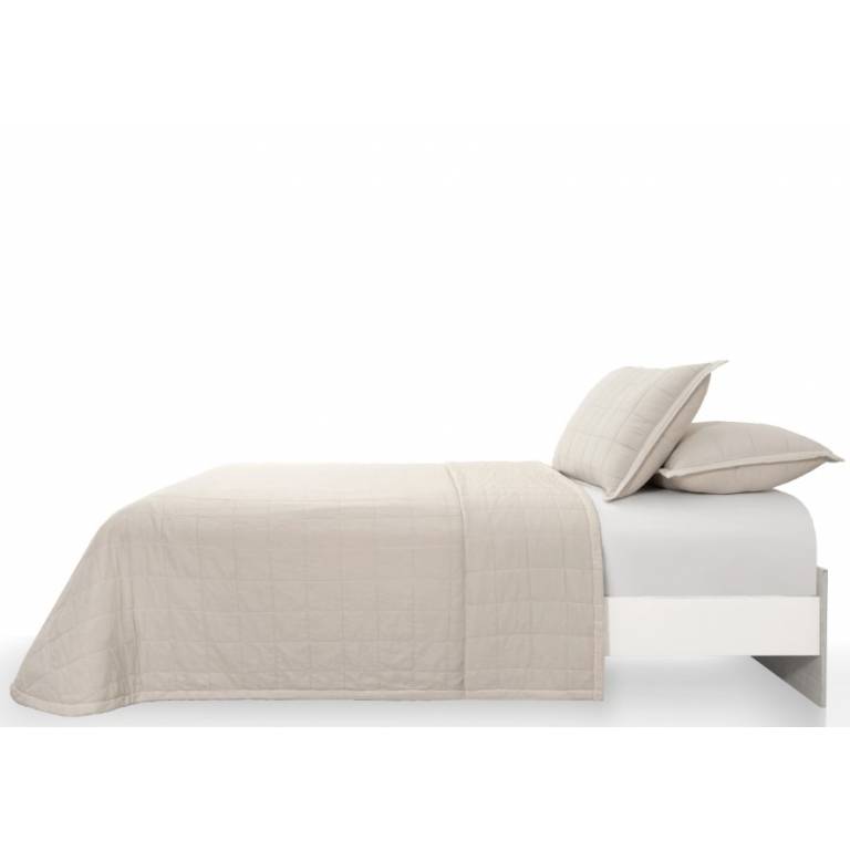 CONJUNTO COLCHA TACTO EXTRA SUAVE Y FUNDAS DE COJIN (natural, Cama 135:235x270)