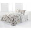CONJUNTO COLCHA BOUTI ESTAMPADO DE FLORES Y FUNDAS DE COJIN (beige, Cama 135:235x270)