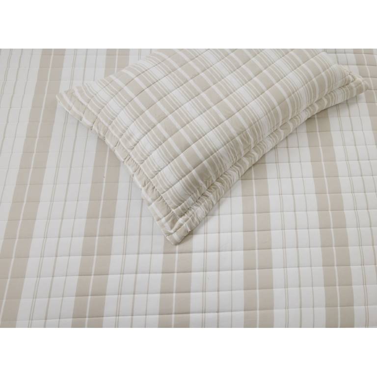 EDREDON ENTRETIEMPO HILO TINTADO Y FUNDAS DE COJIN (beige, Cama 180:280x270)