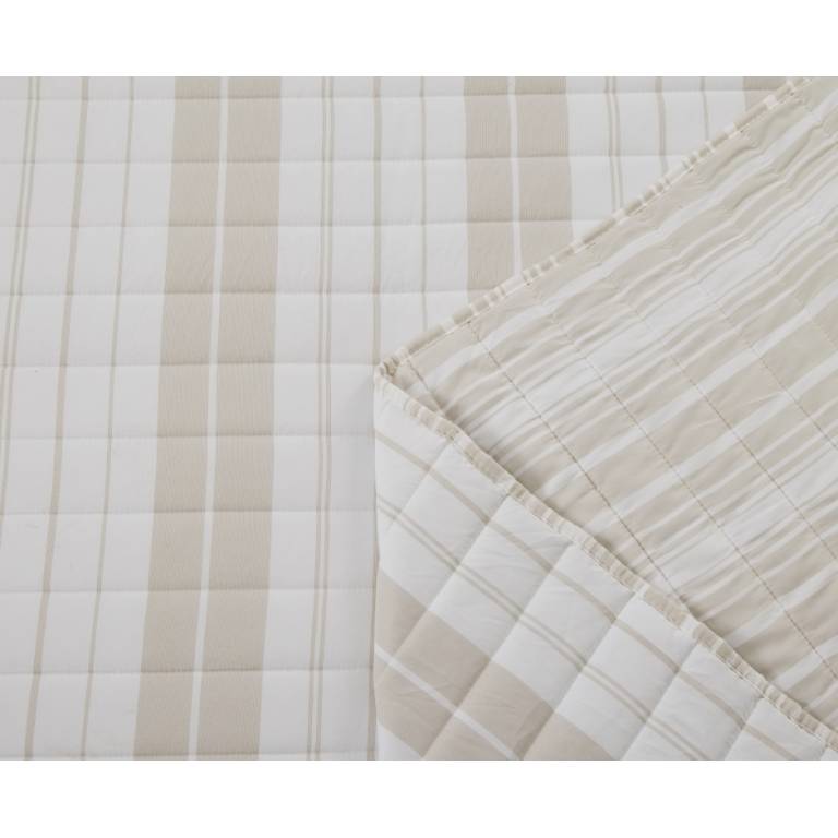 EDREDON ENTRETIEMPO HILO TINTADO Y FUNDAS DE COJIN (beige, Cama 180:280x270)