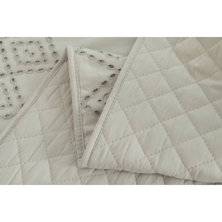 CONJUNTO COLCHA BORDADA TACTO SUAVE Y FUNDAS DE COJIN (gris, Cama 180:280x270)