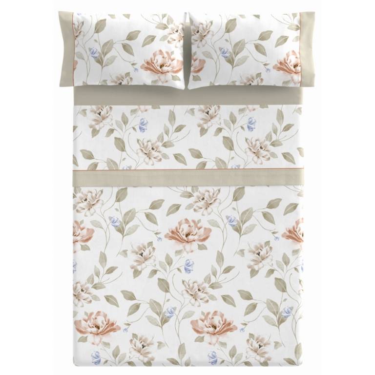 JUEGO SABANAS FLORES 3 PIEZAS (nude, Cama 105:160x270)