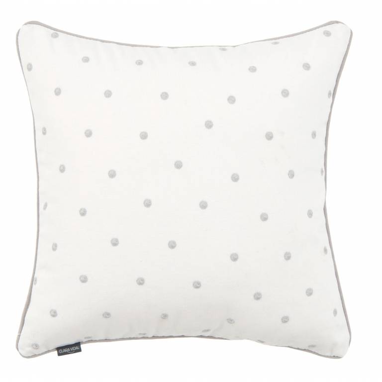 FUNDA DE COJIN BORDADO TOPITOS (gris, 50x50)