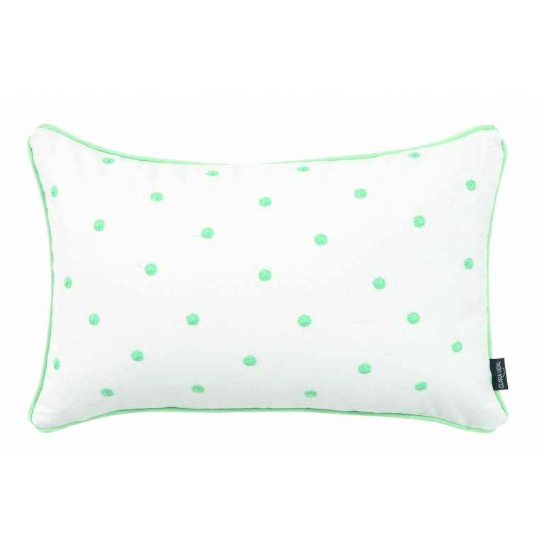 FUNDA DE COJIN BORDADO TOPITOS (turquesa, 50x50)