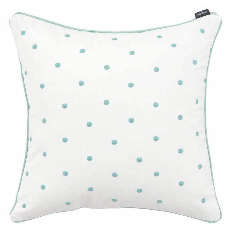 FUNDA DE COJIN BORDADO TOPITOS (turquesa, 50x50)