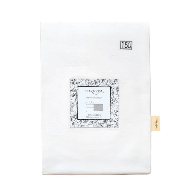 SABANA ENCIMERA PERCAL 200 HILOS ALGODON (blanco, Cama 160:240x280)