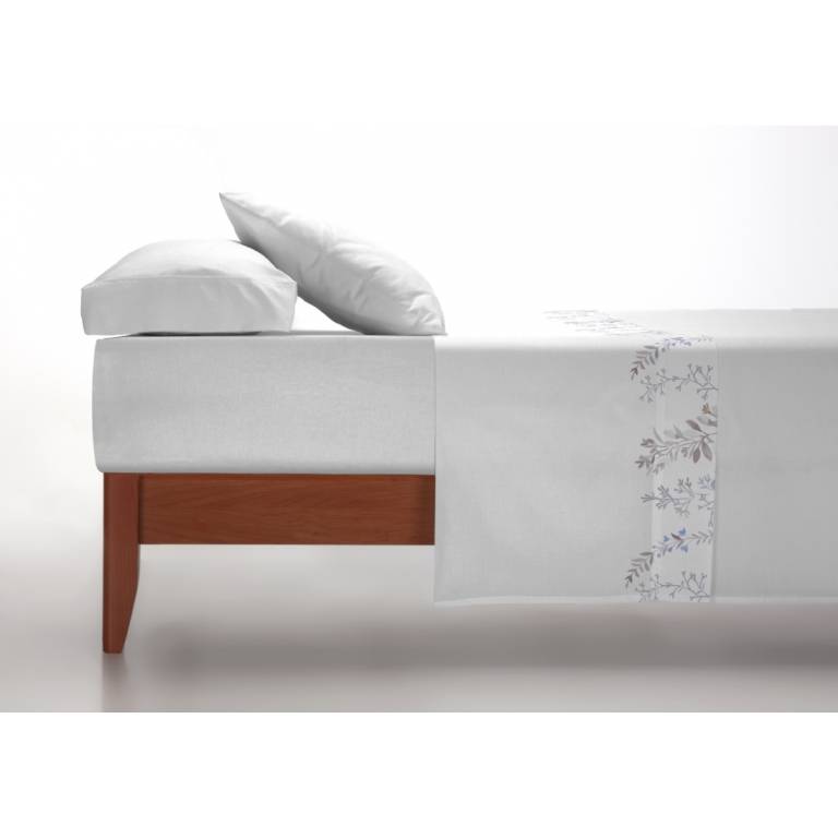 JUEGO SABANAS HOJAS 3 PIEZAS gris