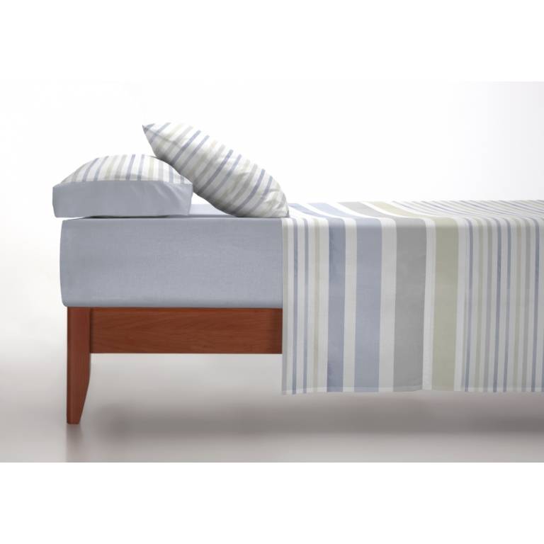 JUEGO SABANAS RAYAS 3 PIEZAS azul