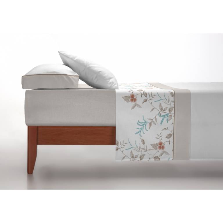 JUEGO SABANAS FLORES 3 PIEZAS (turquesa, Cama 200:280x270)