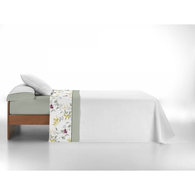 JUEGO SABANAS FLORES 3 PIEZAS (amarillo, Cama 160:240x270)