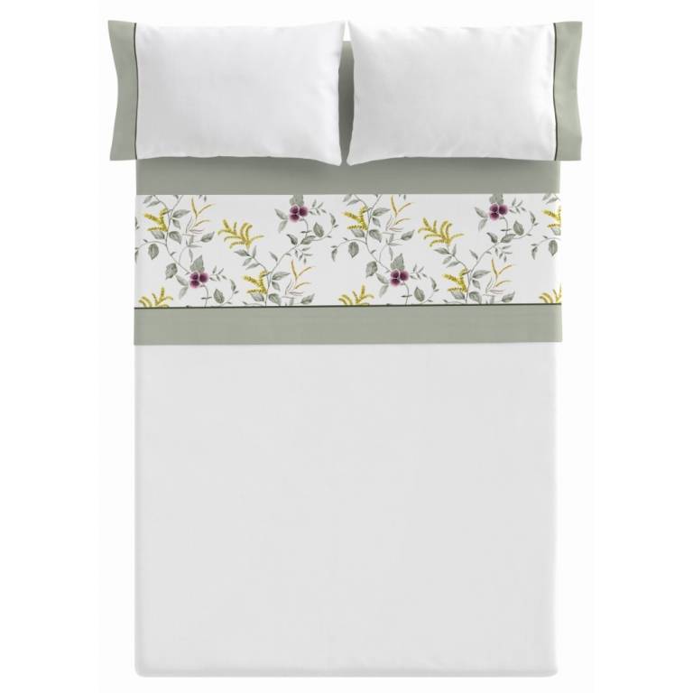 JUEGO SABANAS FLORES 3 PIEZAS (amarillo, Cama 160:240x270)