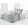 CONJUNTO COLCHA BOUTI ESTAMPADO DE FLORES Y FUNDAS DE COJIN (Cama 135:235x270, AQUA)