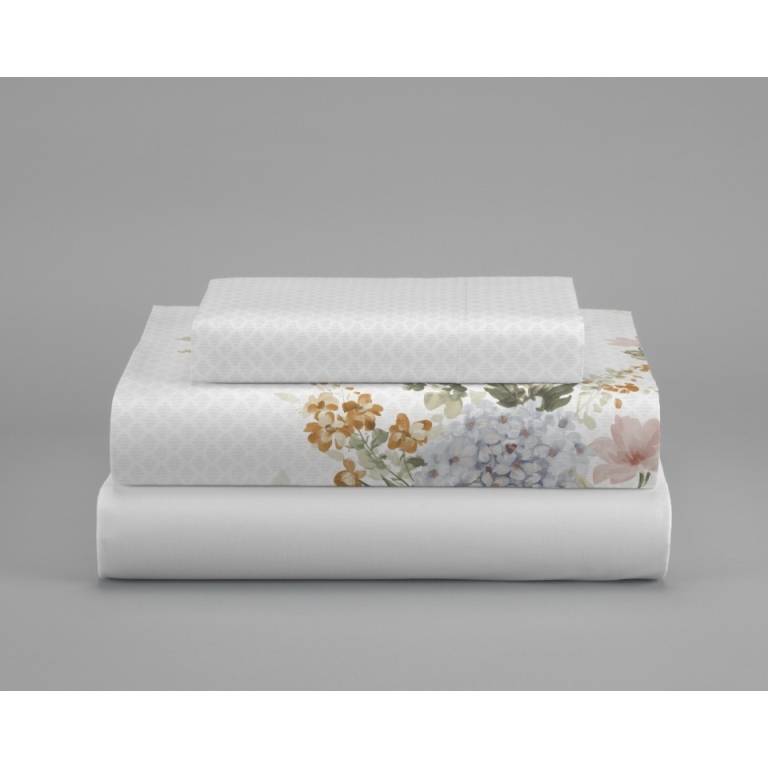 JUEGO SABANAS FLORES 3 PIEZAS (oro, Cama 135:220x270)