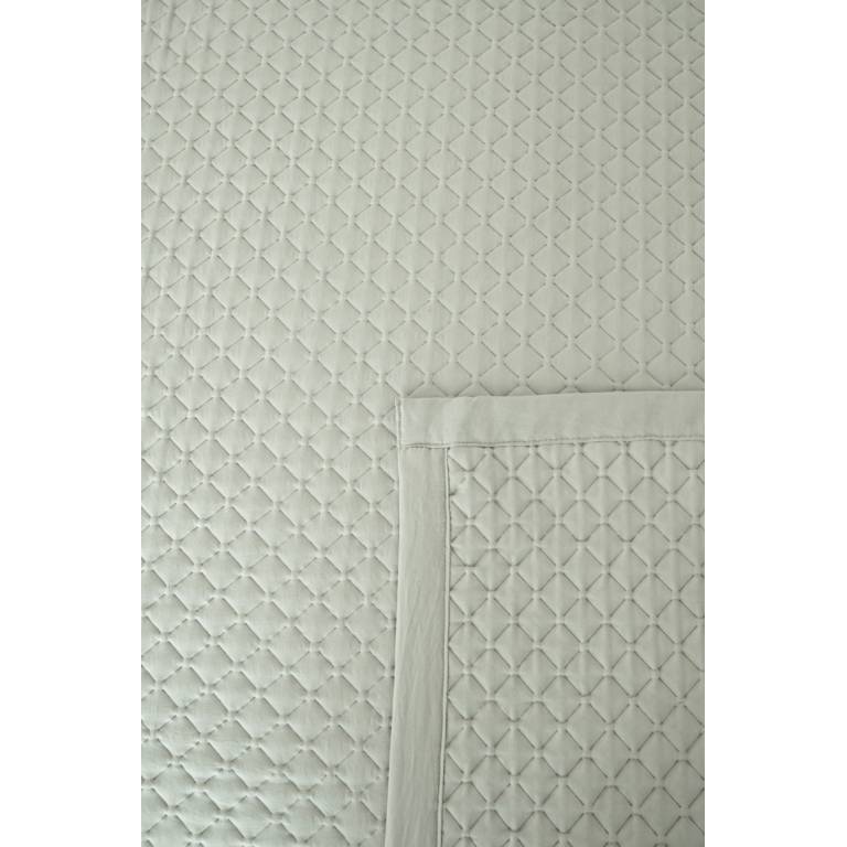 CONJUNTO COLCHA ACOLCHADO GEOMETRICO TACTO SUAVE Y FUNDAS DE COJIN (verde, Cama 090:180x270)