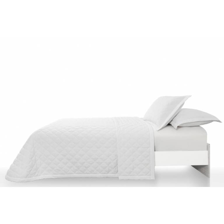 CONJUNTO COLCHA TACTO EXTRA SUAVE Y FUNDAS DE COJIN (blanco, Cama 135:235x270)