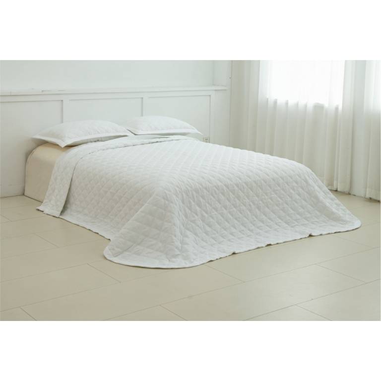 CONJUNTO COLCHA TACTO EXTRA SUAVE Y FUNDAS DE COJIN (blanco, Cama 135:235x270)