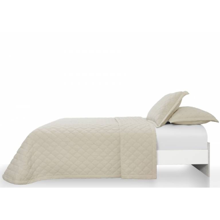 CONJUNTO COLCHA TACTO EXTRA SUAVE Y FUNDAS DE COJIN (natural, Cama 135:235x270)