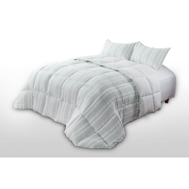 EDREDON HILO TINTADO (turquesa, Cama 090:180x270)