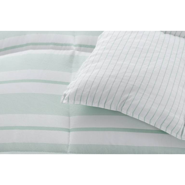 EDREDON HILO TINTADO (turquesa, Cama 090:180x270)