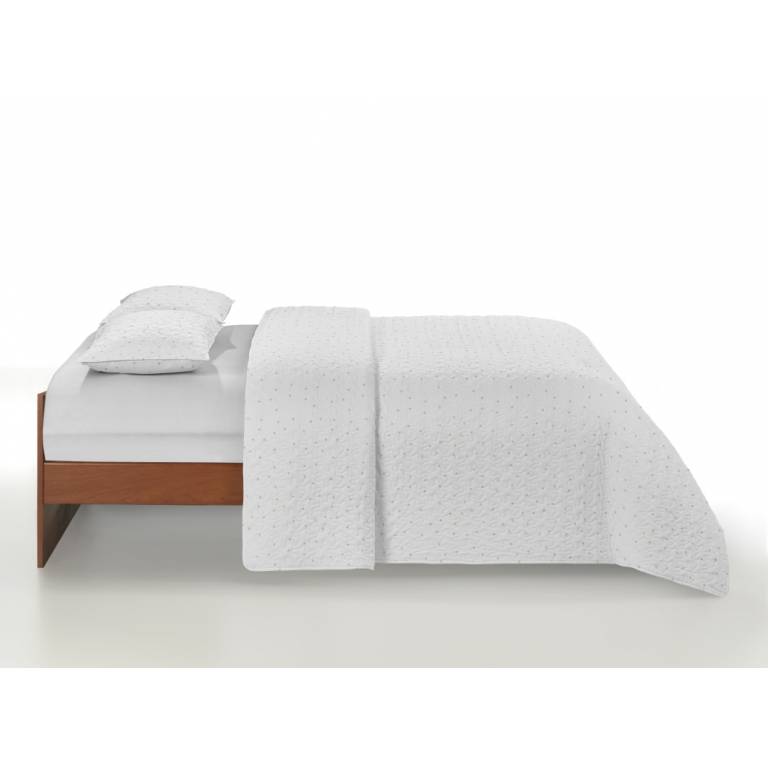 CONJUNTO COLCHA BOUTI ESTAMPADO DE TOPITOS Y FUNDAS DE COJIN (beige, Cama 090:180x270)