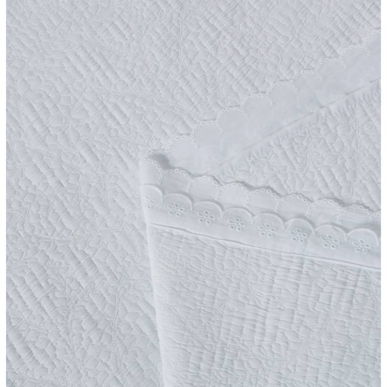 CONJUNTO COLCHA PIQUÉ Y FUNDAS DE COJÍN (blanco, Cama 090:180x270)