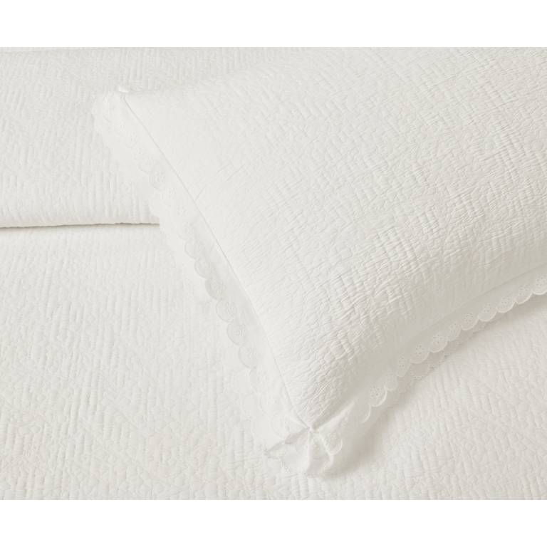 CONJUNTO COLCHA PIQUÉ Y FUNDAS DE COJÍN (natural, Cama 090:180x270)