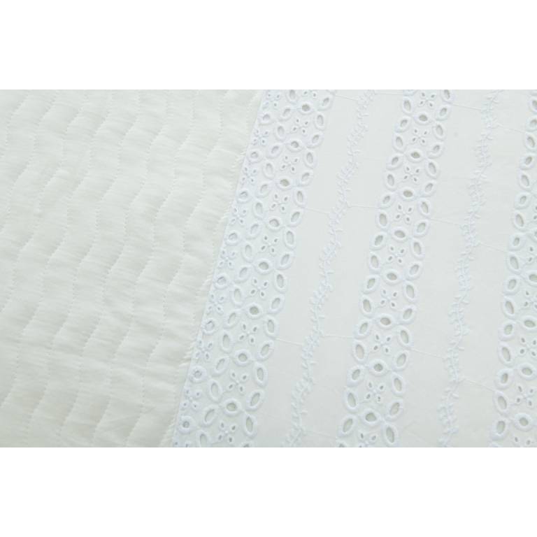 CONJUNTO COLCHA BORDADA TACTO SUAVE Y FUNDAS DE COJIN (blanco, Cama 135:235x270)