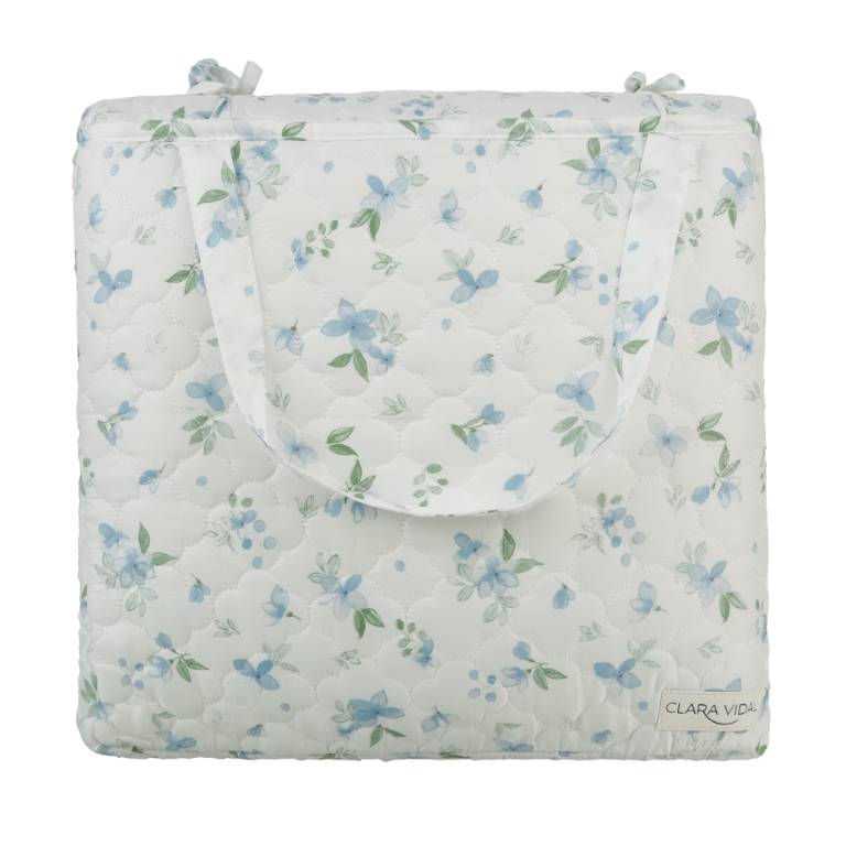 CONJUNTO COLCHA BOUTI ESTAMPADO DE FLOR PEQUEÑA Y FUNDAS DE COJIN (azul, Cama 135:235x270)
