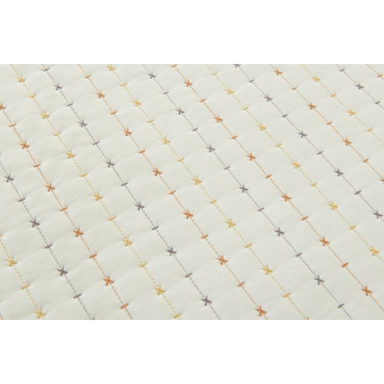 CONJUNTO COLCHA BORDADA A RAYAS TACTO SUAVE Y FUNDAS DE COJÍN (teja, Cama 200:300x270)