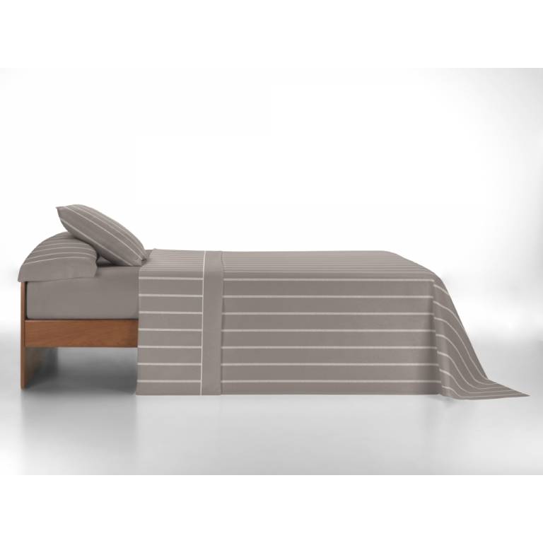 JUEGO SABANAS RAYAS 3 PIEZAS (marrón, Cama 200:280x270)