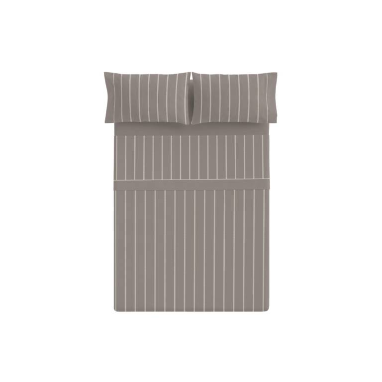 JUEGO SABANAS RAYAS 3 PIEZAS (marrón, Cama 200:280x270)