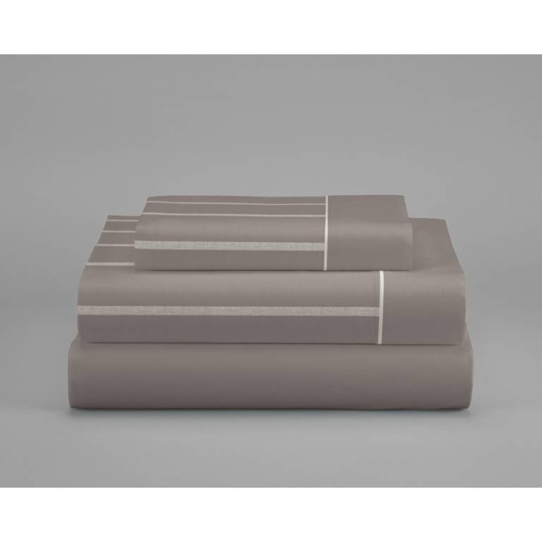 JUEGO SABANAS RAYAS 3 PIEZAS (marrón, Cama 200:280x270)