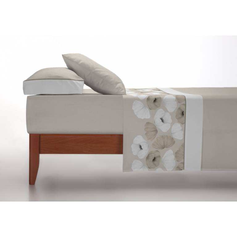 JUEGO SABANAS AMAPOLAS 3 PIEZAS (beige, Cama 090:160x270)