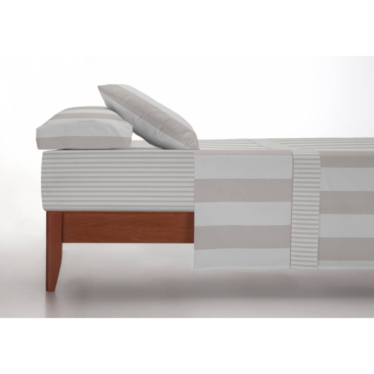 JUEGO SÁBANAS CORALINA ESTAMPADO RAYAS beige