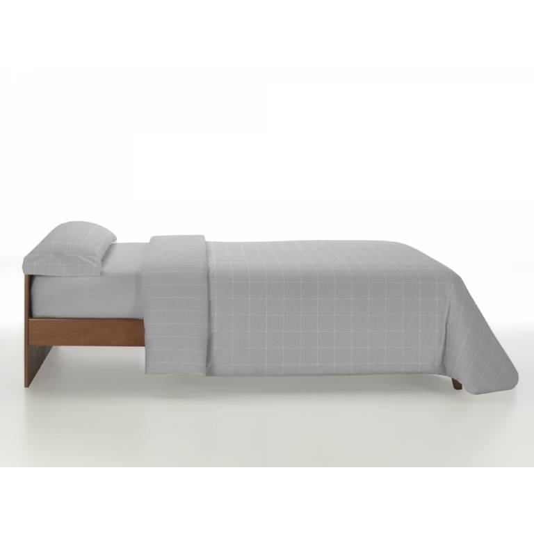 JUEGO FUNDA NORDICA FRANELA REVERSIBLE 100 ALGODON (gris, Cama 180:260x220)