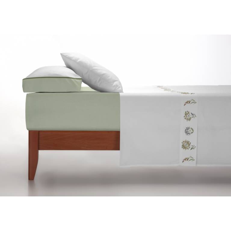 JUEGO SABANAS FLORES 3 PIEZAS verde