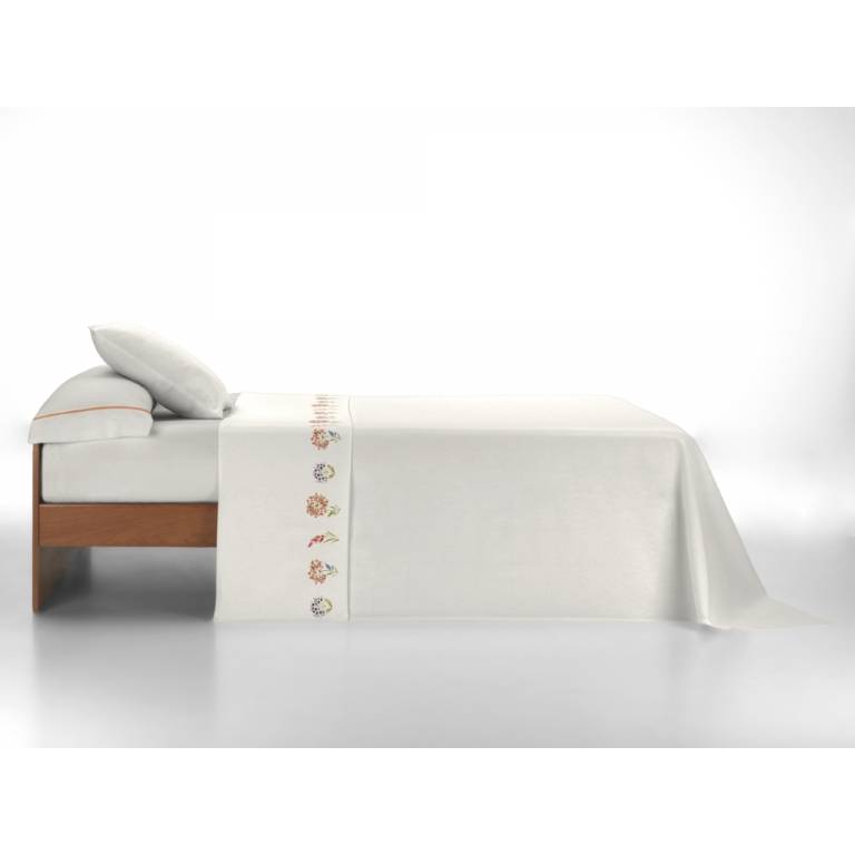 JUEGO SABANAS FLORES 3 PIEZAS (teja, Cama 135:220x270)