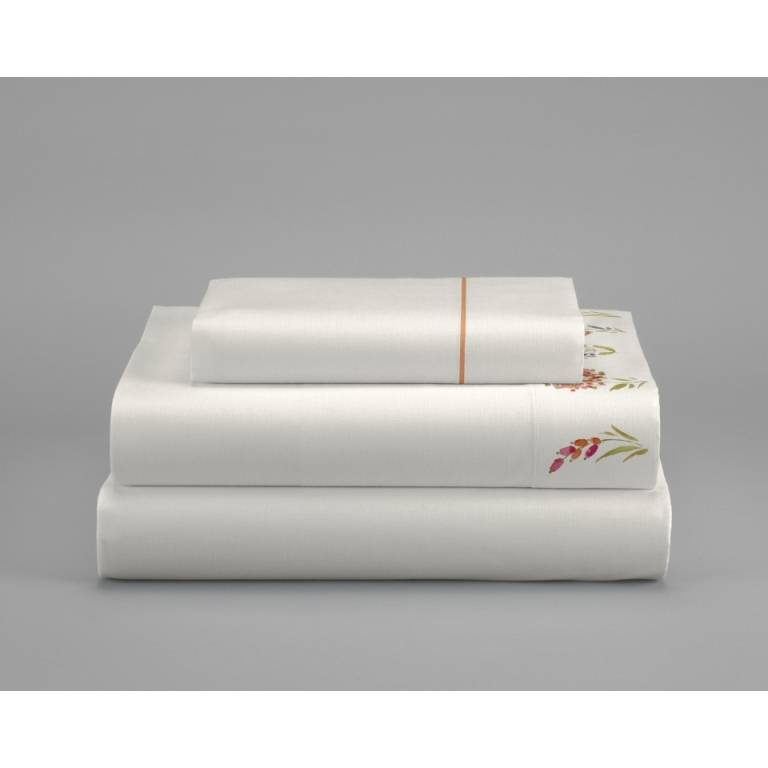 JUEGO SABANAS FLORES 3 PIEZAS (teja, Cama 135:220x270)