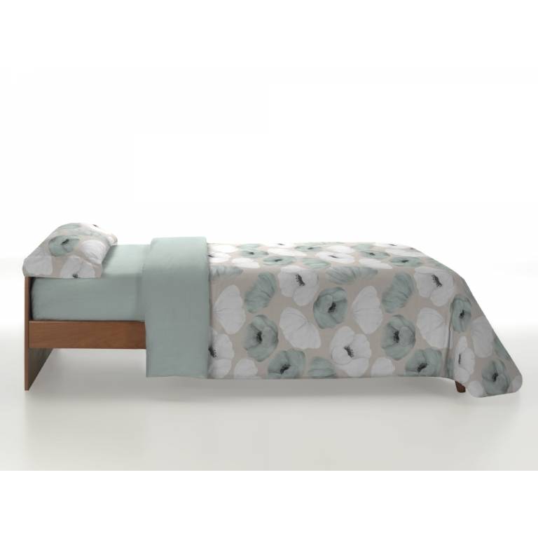 JUEGO FUNDA NÓRDICA ESTAMPADO AMAPOLAS (AQUA, Cama 90:155x270)