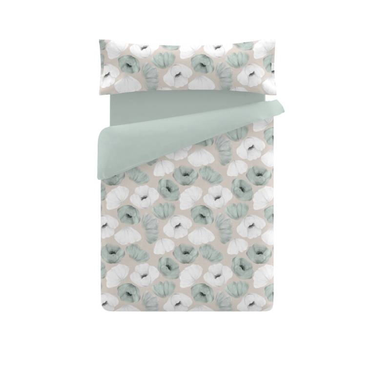 JUEGO FUNDA NÓRDICA ESTAMPADO AMAPOLAS (AQUA, Cama 90:155x270)