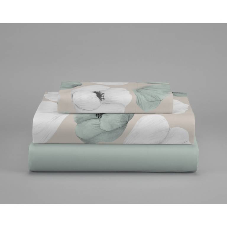 JUEGO FUNDA NÓRDICA ESTAMPADO AMAPOLAS (AQUA, Cama 90:155x270)