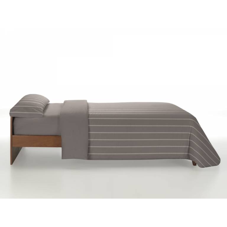 JUEGO FUNDA NÓRDICA ESTAMPADO RAYAS (marrón, Cama 90:155x270)